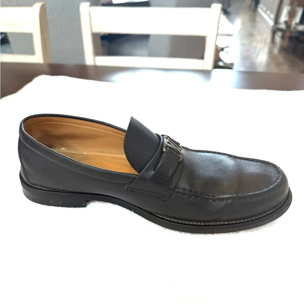 Louis Vuitton Black Leather Loafers Size 10 - Picture 6 of 10